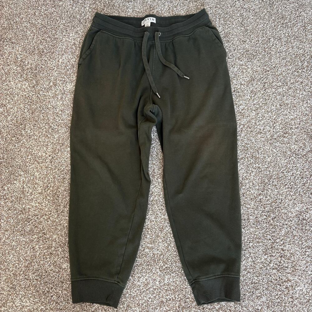 Orvis Classic Collection Men’s Large Olive Green Fleece Jogger Sweatpants